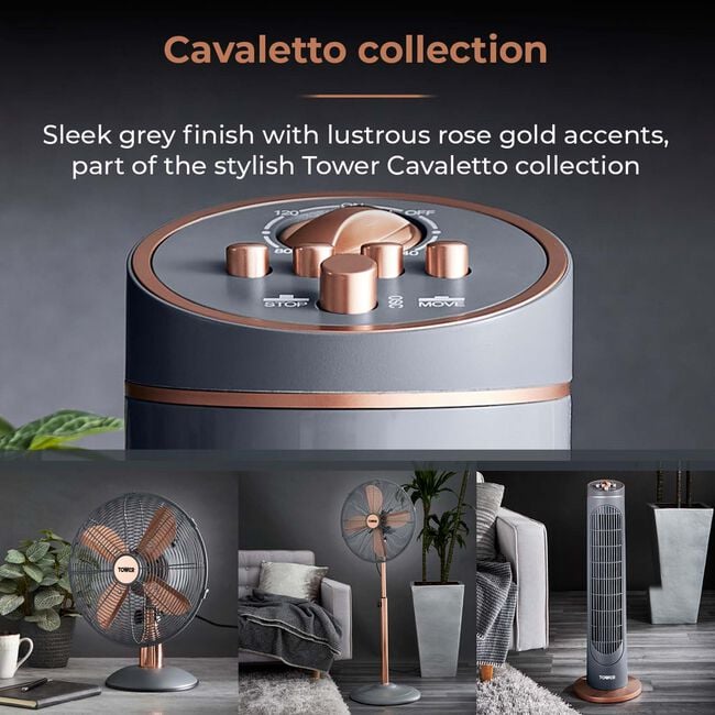 Tower Cavaletto 14" Grey Tower Fan